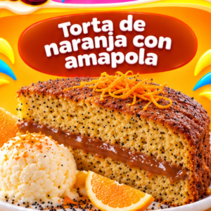 Torta de Naranja con Amapola y Helado